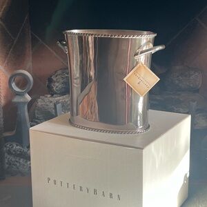 New Pottery Barn Silver Divided Wine Cooler